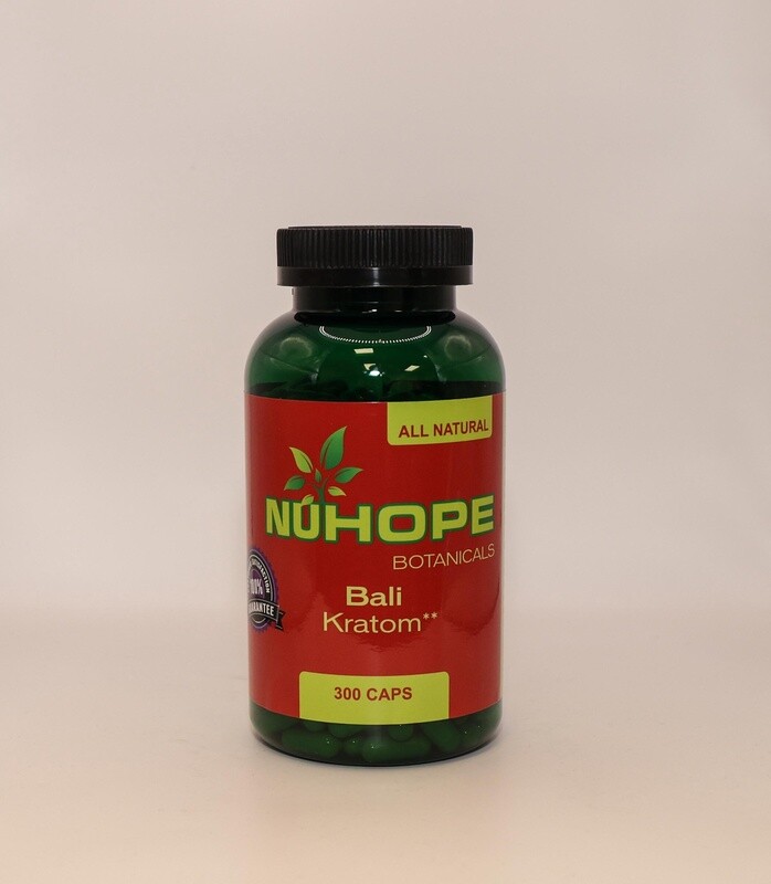 NUHOPE BOTANICALS BALI KRATOM 300 CAPS ALL NATURALS