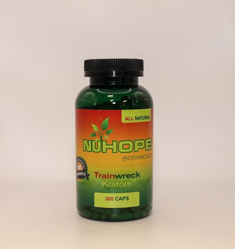 NUHOPE BOTANICALS TRAINWRECK KRATOM 300 CAPS ALL NATURALS