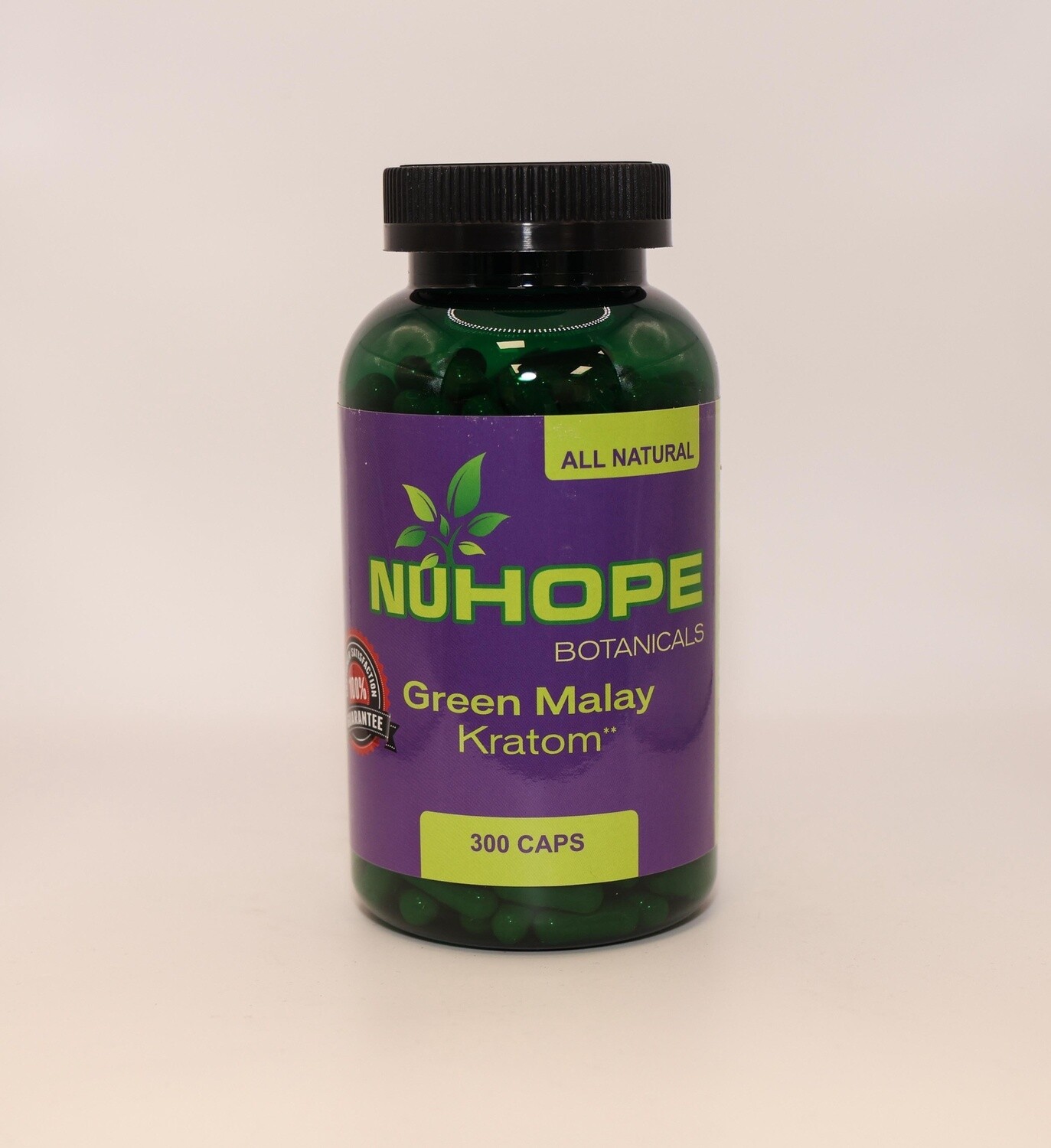 NUHOPE BOTANICALS GREEN MALAY KRATOM 300 CAPS ALL NATURALS