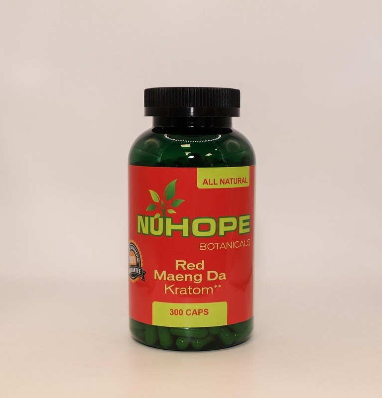NUHOPE BOTANICALS RED MAENG DA KRATOM 300 CAPS ALL NATURALS