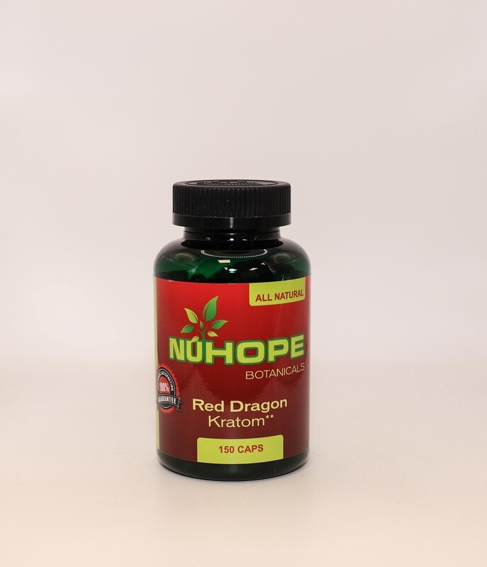NUHOPE BOTANICALS RED DRAGON KRATOM 150 CAPS ALL NATURALS