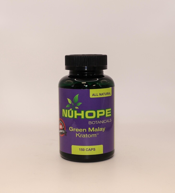 NUHOPE BOTANICALS GREEN MALAY KRATOM 150 CAPS ALL NATURALS