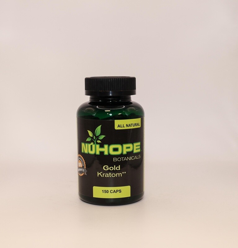 NUHOPE BOTANICALS GOLD KRATOM 150 CAPS ALL NATURALS