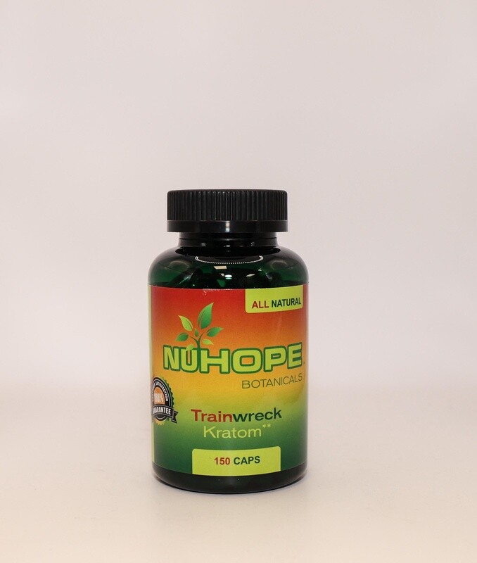 NUHOPE BOTANICALS TRAINWRECK KRATOM 150 CAPS ALL NATURALS