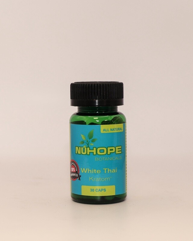 NUHOPE BOTANICALS WHITE THAI KRATOM 30 CAPS ALL NATURALS