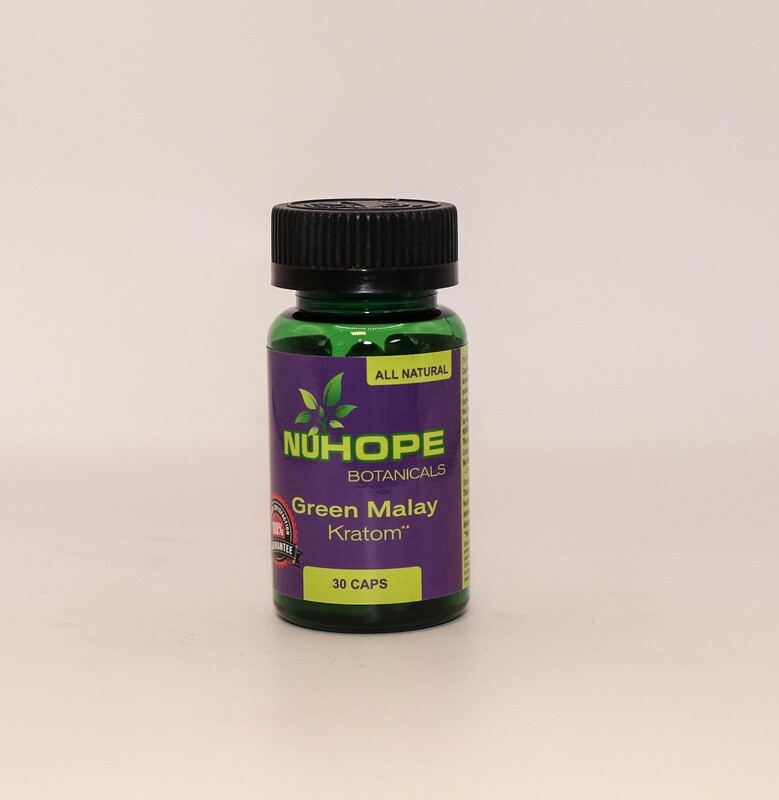 NUHOPE BOTANICALS GREEN MALAY KRATOM 30 CAPS ALL NATURALS