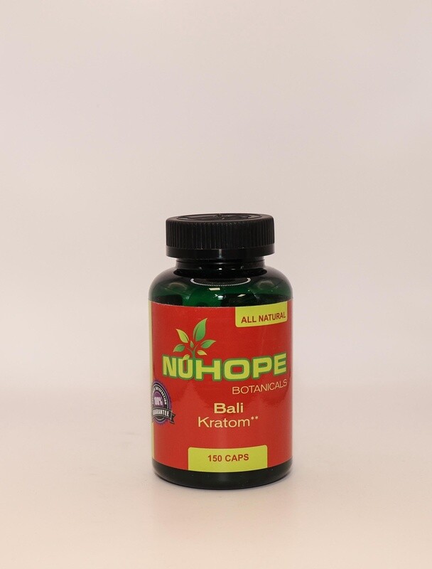 NUHOPE BOTANICALS BALI KRATOM 150 CAPS ALL NATURALS