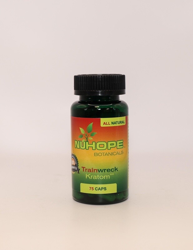 NUHOPE BOTANICALS TRAINWRECK KRATOM 75 CAPS ALL NATURALS