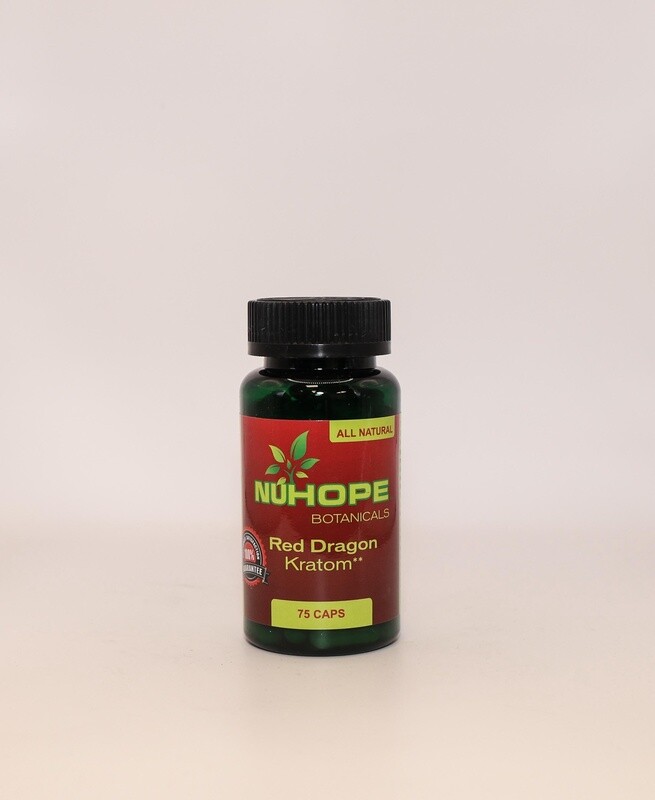 NUHOPE BOTANICALS RED DRAGON KRATOM 75 CAPS ALL NATURALS