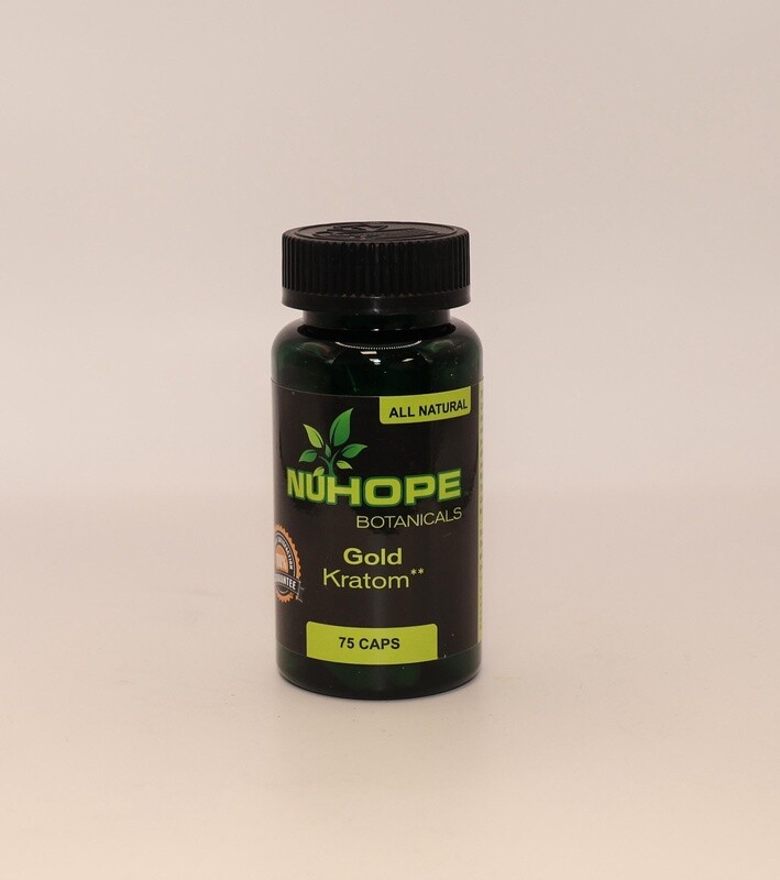 NUHOPE BOTANICALS GOLD KRATOM 75 CAPS ALL NATURALS