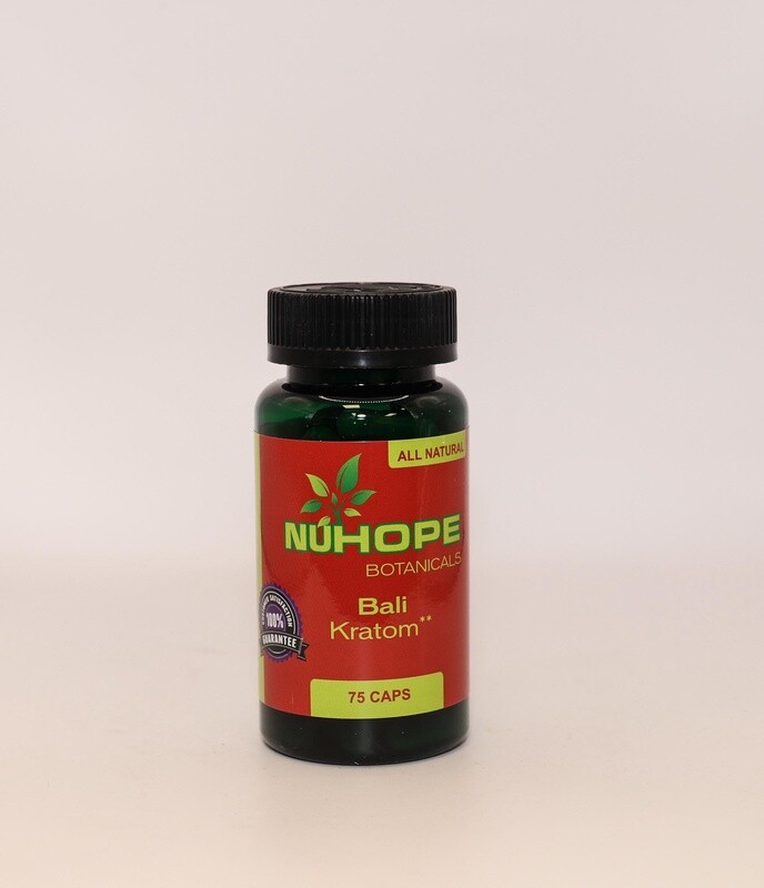 NUHOPE BOTANICALS BALI KRATOM 75 CAPS ALL NATURALS