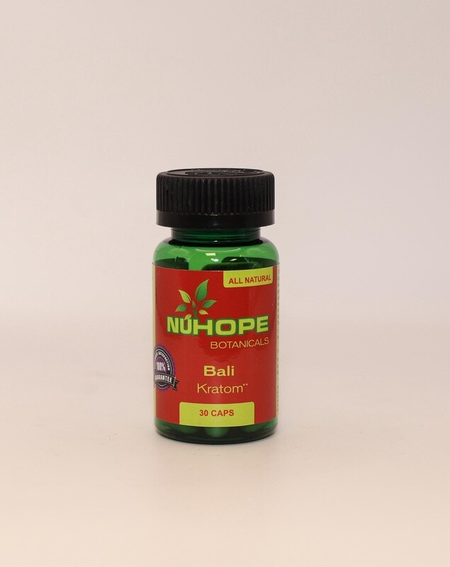 NUHOPE BOTANICALS BALI KRATOM 30 CAPS ALL NATURALS