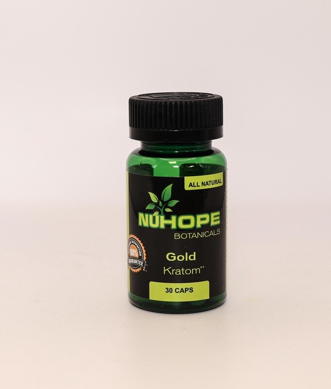 NUHOPE BOTANICALS GOLD KRATOM 30 CAPS ALL NATURALS