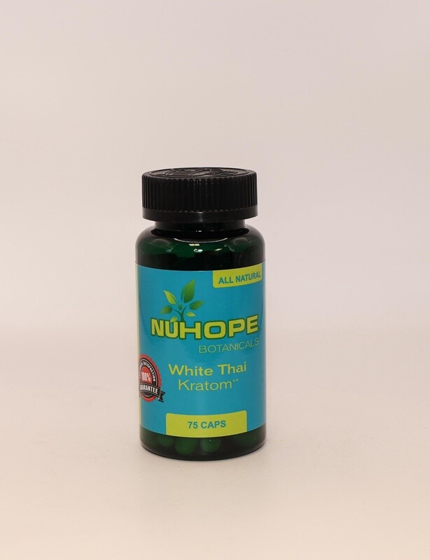 NUHOPE BOTANICALS WHITE THAI KRATOM 75 CAPS ALL NATURALS