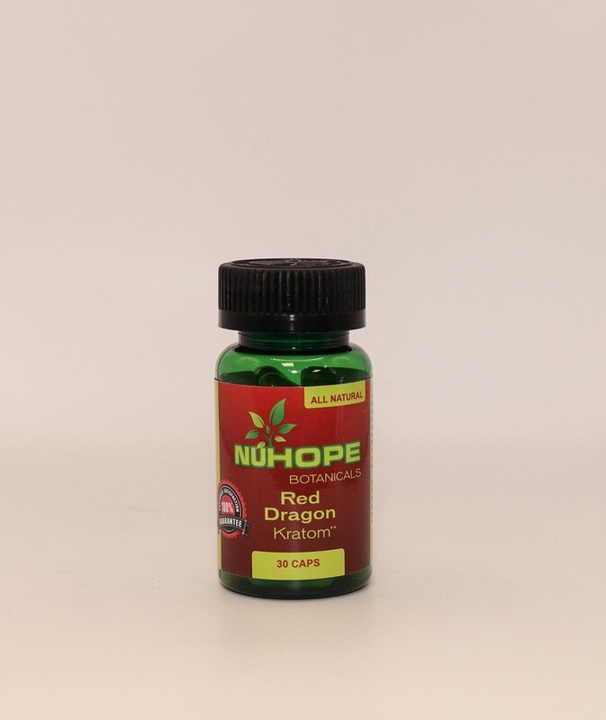 NUHOPE BOTANICALS RED DRAGON KRATOM 30 CAPS ALL NATURALS