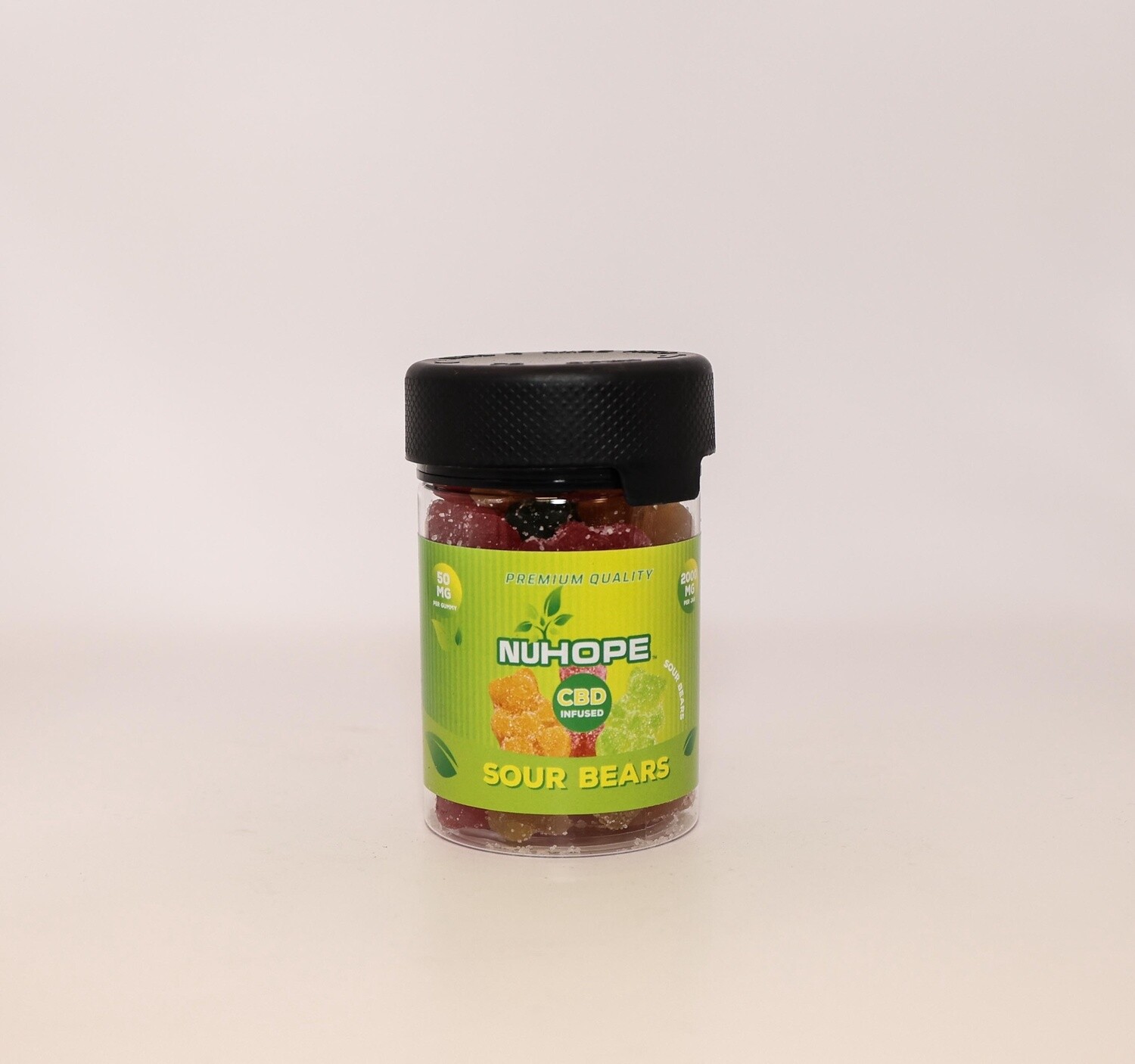 NUHOPE CBD SOUR BEAR 100MG PER GUMMY 20 GUMMIES IN A JAR 4OZ CHUBBY GORILLA JAR