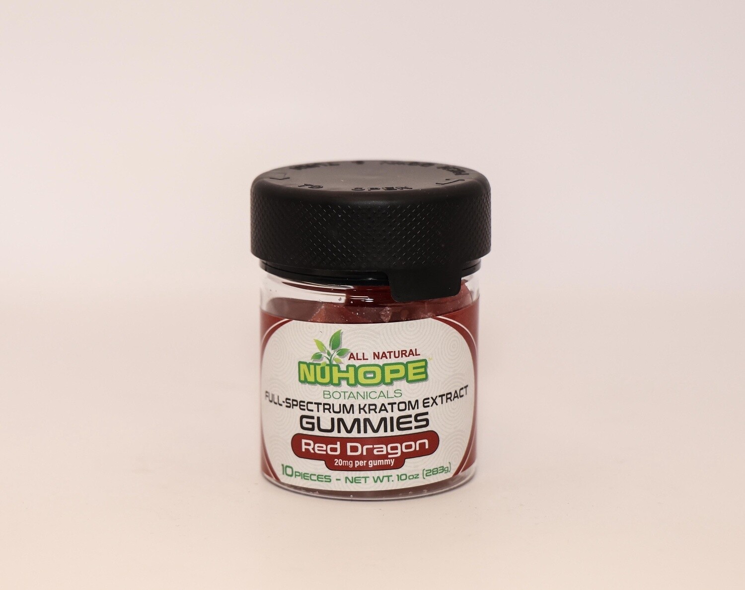NUHOPE BOTANICALS RED DRAGON FULL-SPECTRUM KRATOM EXTRACT GUMMIES 20MG 10PC