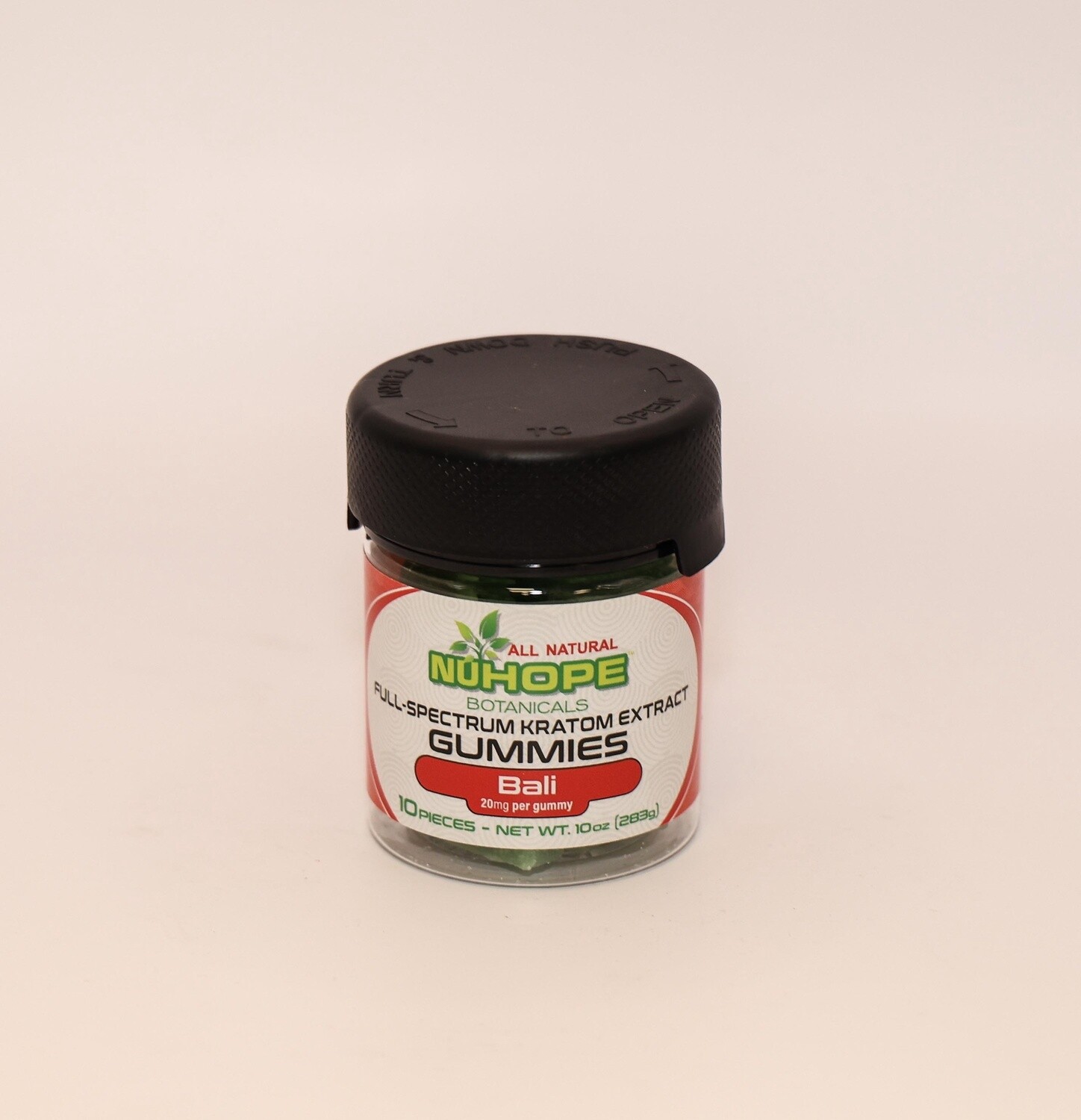 NUHOPE BOTANICALS BALI FULL-SPECTRUM KRATOM EXTRACT GUMMIES 20MG 10PC