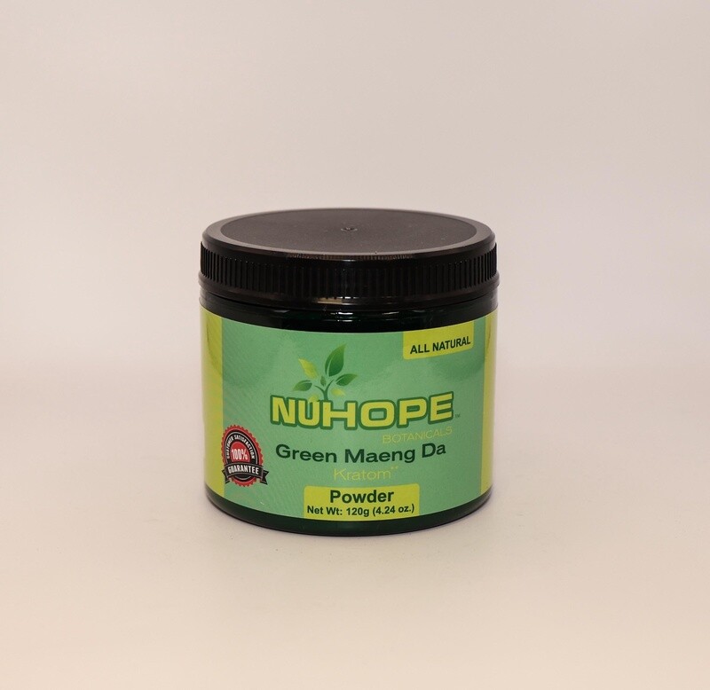 NUHOPE BOTANICALS GREEN MAENG DA KRATOM POWDER 120G ALL NATURALS