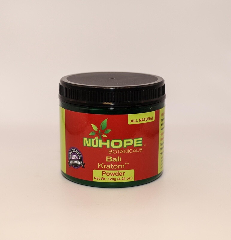 NUHOPE BOTANICALS BALI KRATOM POWDER 120G ALL NATURALS