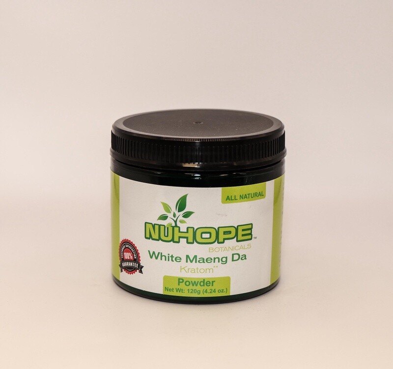 NUHOPE BOTANICALS WHITE MAENG DA KRATOM POWDER 120G ALL NATURALS