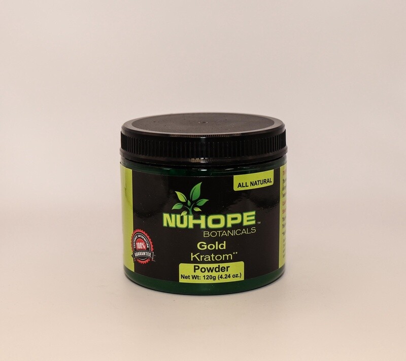 NUHOPE BOTANICALS GOLD KRATOM POWDER 120G ALL NATURALS