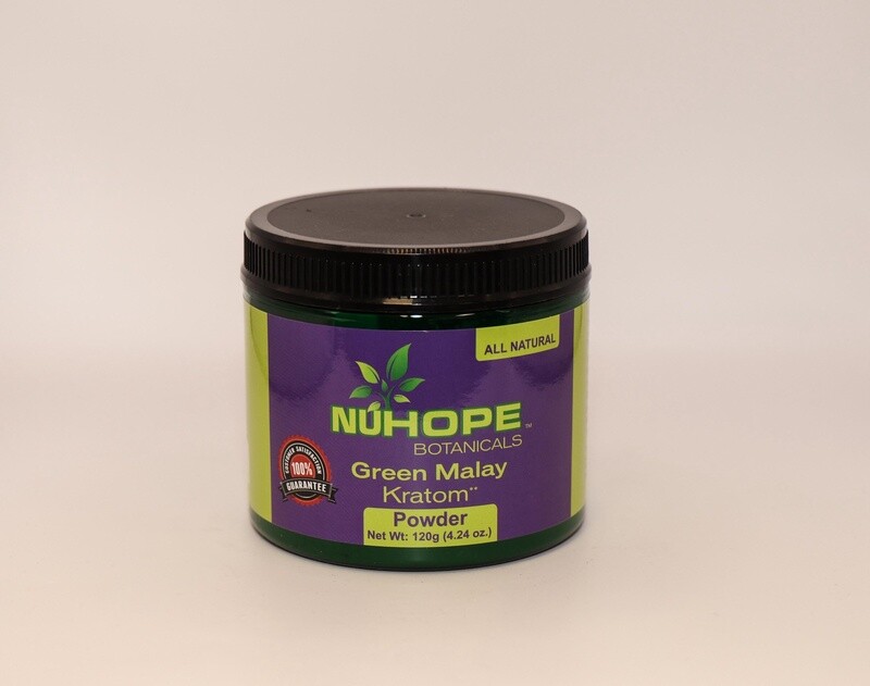 NUHOPE BOTANICALS GREEN MALAY KRATOM POWDER 120G ALL NATURALS