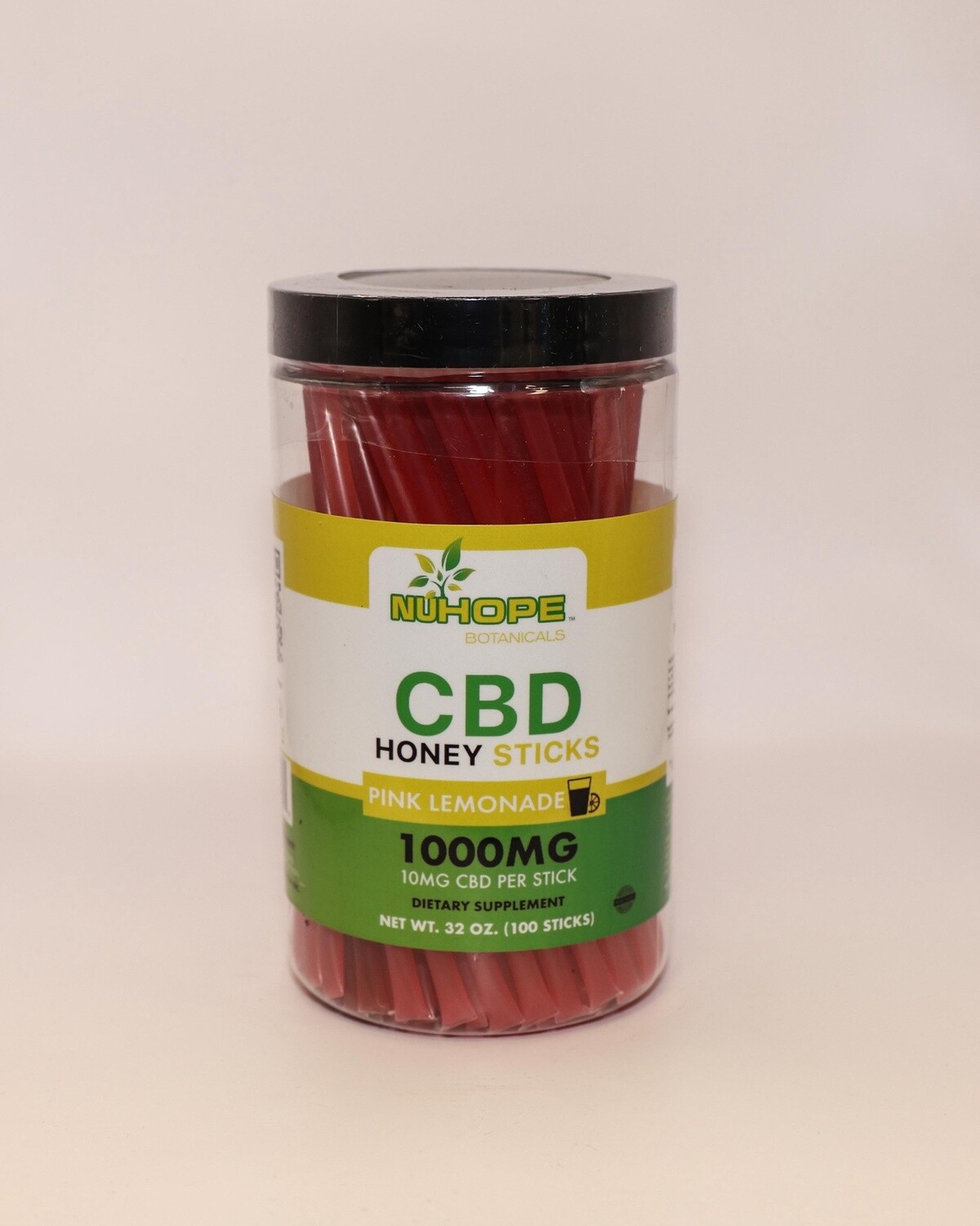 NUHOPE BOTANICALS CBD HONEY STICKS PINK LEMONADE 1000MG 10MG CBD PER STICK 100 STICKS