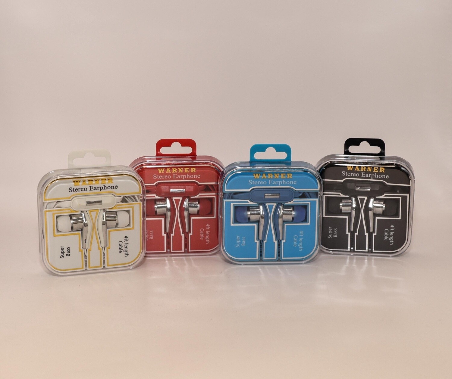 WARNER DELUXE ROYAL HEADPHONE 12/PCS MIXED COLORS