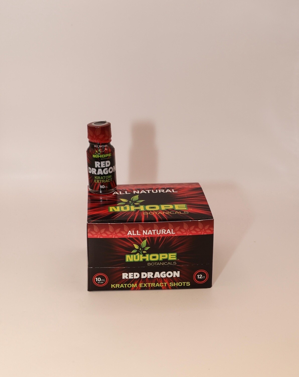 NUHOPE BOTANICALS KRATOM EXTRACT SHOTS RED DRAGON 10ML PER SHOT 12/CT