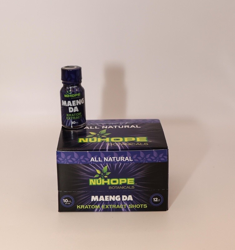 NUHOPE BOTANICALS KRATOM EXTRACT SHOTS MAENG DA 10ML PER SHOT 12/CT