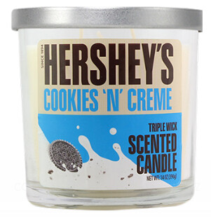 HERSHEY&#39;S COOKIES N CREME TRIPLE WICK SCENTED CANDLE 14OZ