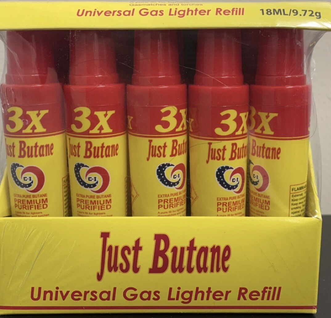 JUST BUTANE 3X UNIVERSAL GAS LIGHTER REFILL 20/CT