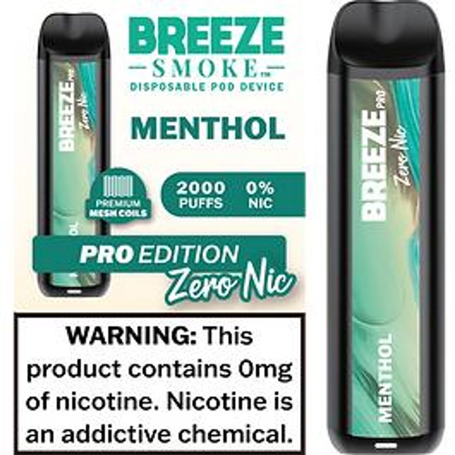 BREEZE PRO 0 NIC - MENTHOL 10/CT