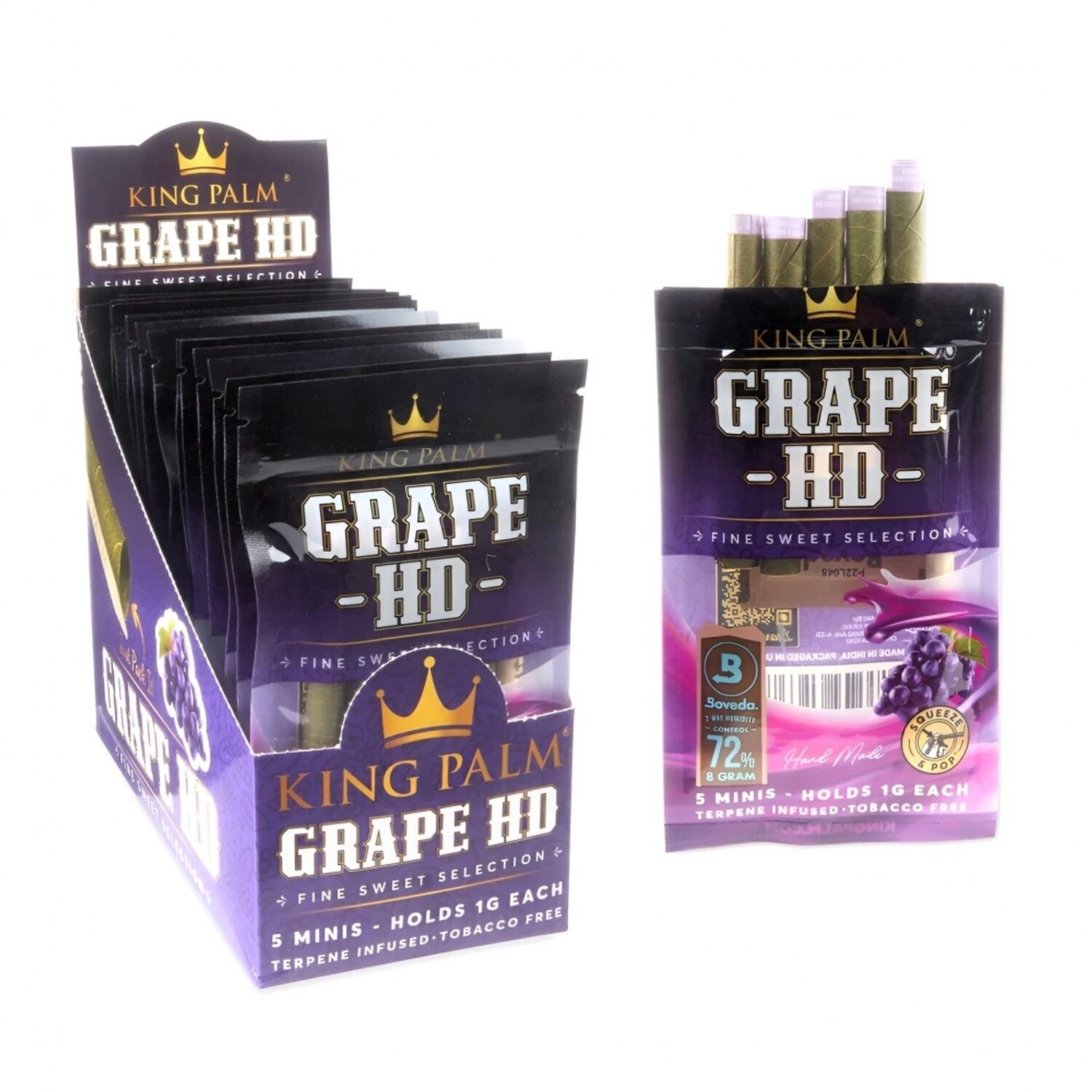 KING PALM GRAPE HD 5 MINIS HOLDS 1G 15/CT