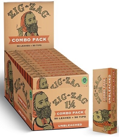 ZIG ZAG COMBO PACK UNBLEACHED  1 1/4 (50 PAPERS N TIPS)