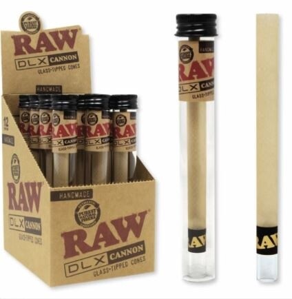 RAW DLX CANNON GLASS TIPPED CONE 12/CT