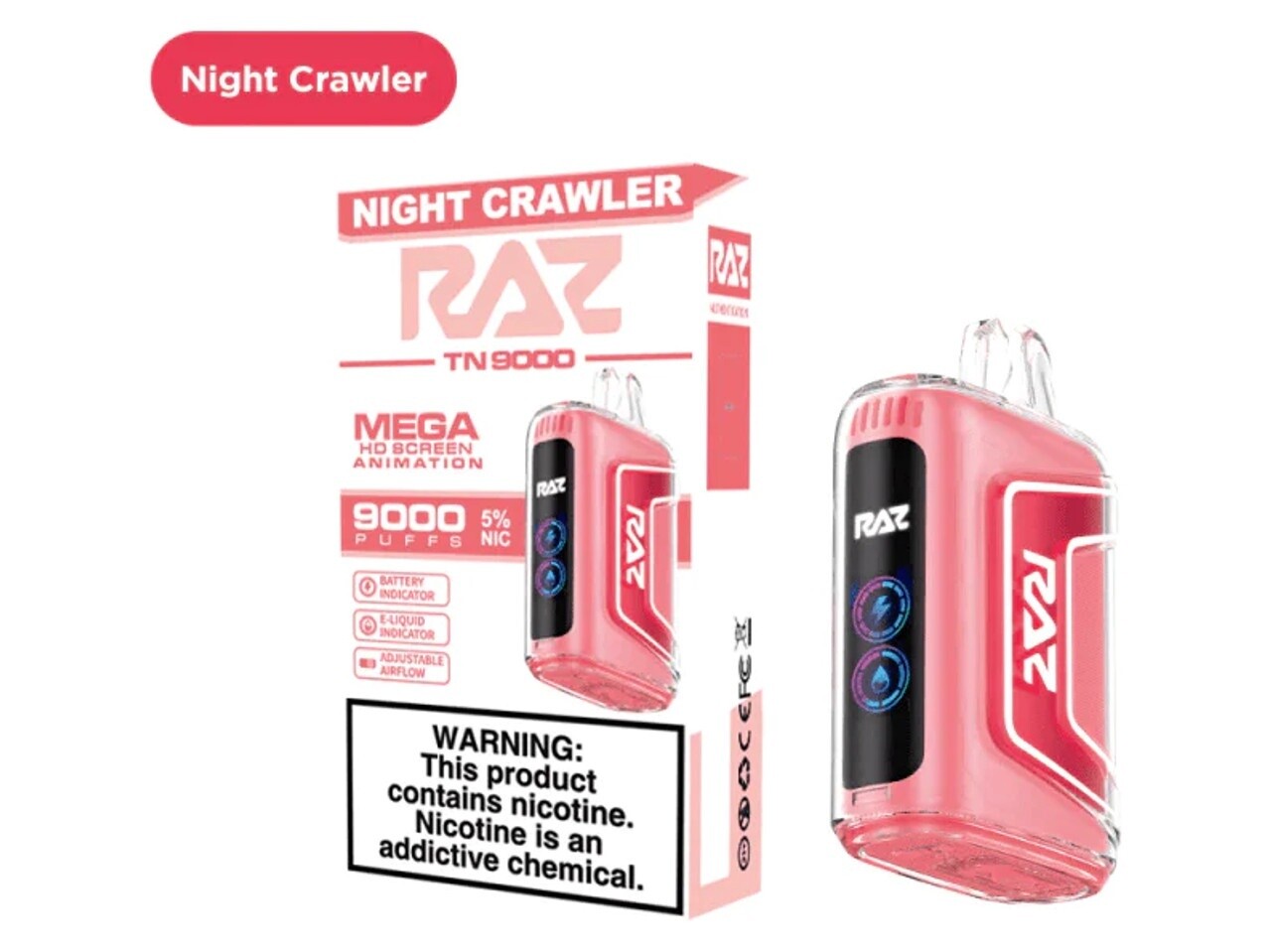 RAZ NIGHT CRAWLER TN9000 VAPE 5/CT