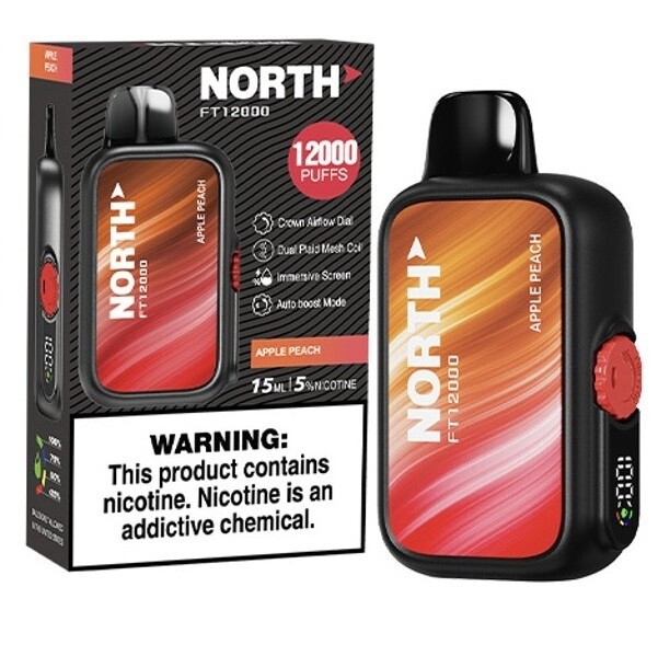 NORTH APPLE PEACH FT 12000 VAPE 10/CT