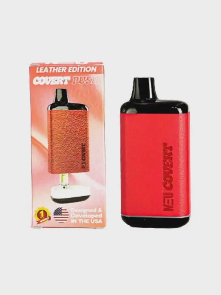 NEU LEATHER RED BATTERY COVERT PUSH 650MAH HOLDS 2G CARTRIDGE 6/CT