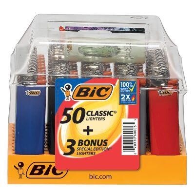 BIC LIGHTERS REG 50/CT + 3 LIMITED FREE