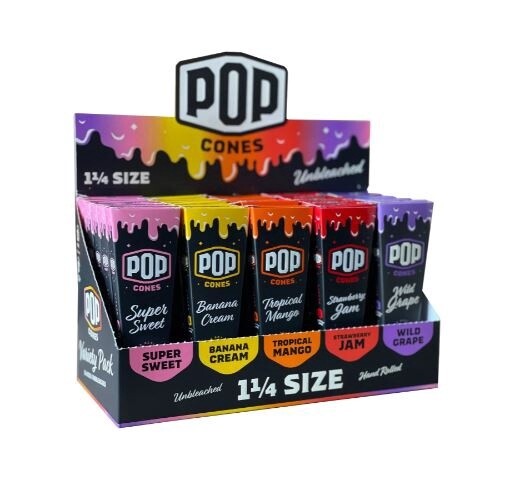 POP CONES 1 1/4 (6PK) VARIETY DISPLAY - 25CT [5 FLAVORS - 5 UNITS EACH]