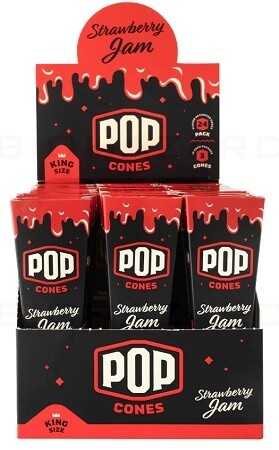 POP CONES KING STRAWBERRY JAM 24/3PK