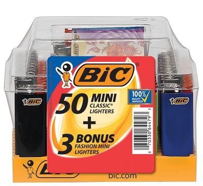 BIC LIGHTERS MINI REG 50/CT+ 3 LIMITED FREE