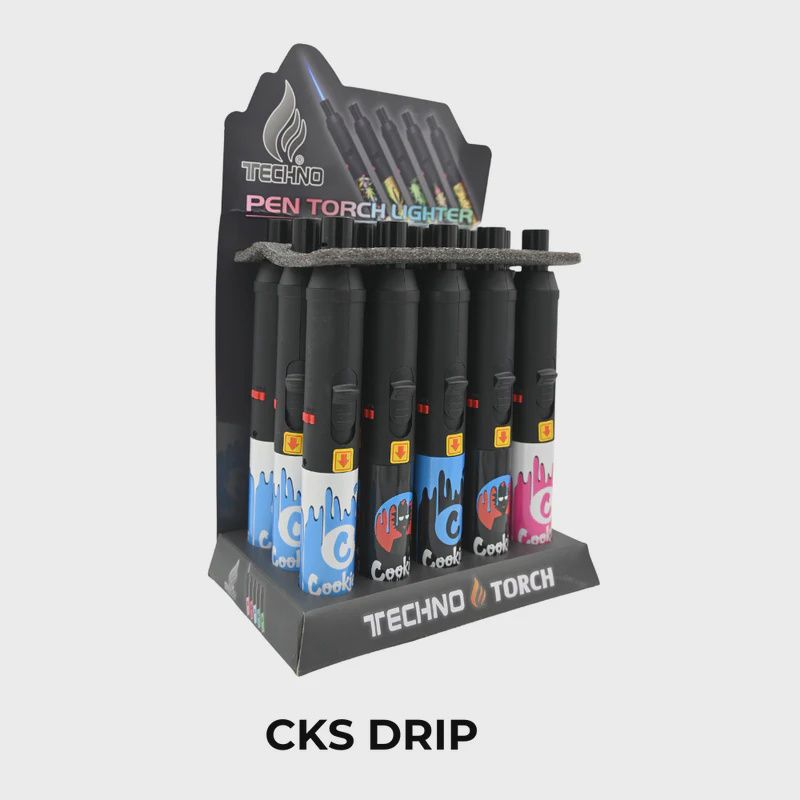 TECHNO TORCH PEN LIGHTERS (COOKIES) 15/CT