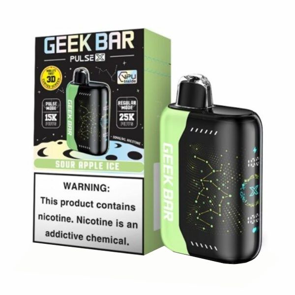 GEEK BAR PULSE X 5% SOUR APPLE ICE 5/CT
