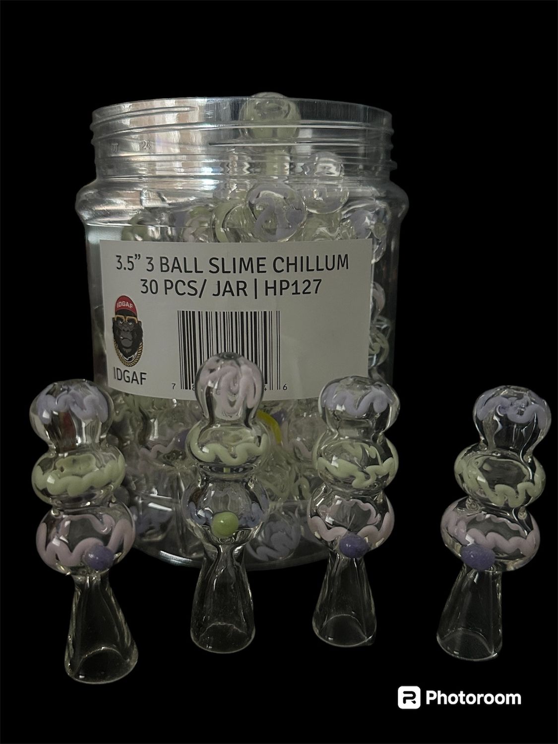 IDGAF 3.5&#39;&#39; 3 BALL SLIME CHILLUM HP127 30/CT