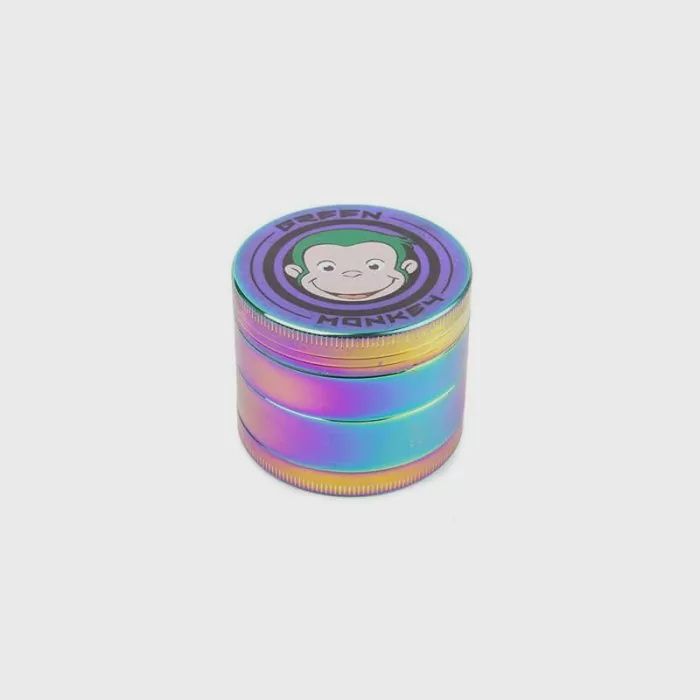GREEN MONKEY GRINDER 4PC CAPUCHIN (63MM), COLOR: RAINBOW