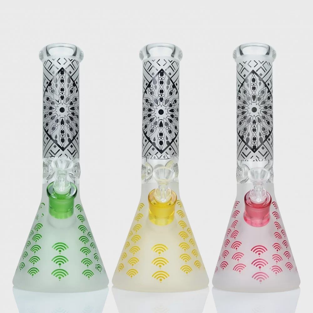 BEAKER BONG - 13&#39;&#39; 7MM SIGNAL SWEEP SANDBLASTED - ASST (SGBK30)