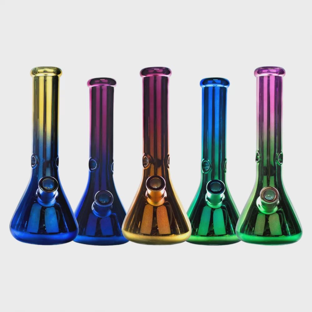 BEAKER BONG - 13&#39;&#39; 7MM TWO TONE METALLIC -ASST (SGBK33)